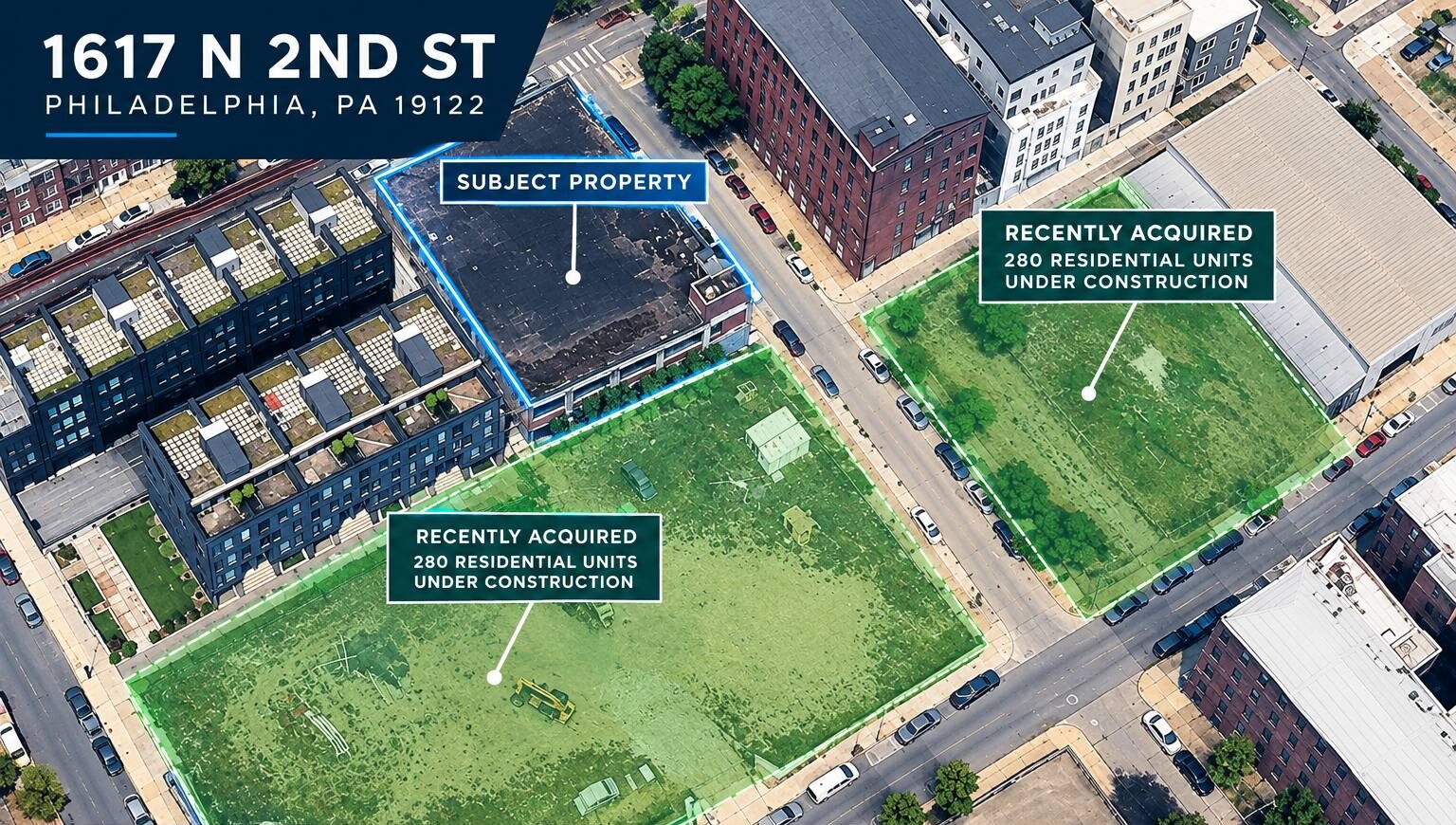 Aerial development map for 1617 N 2nd Street